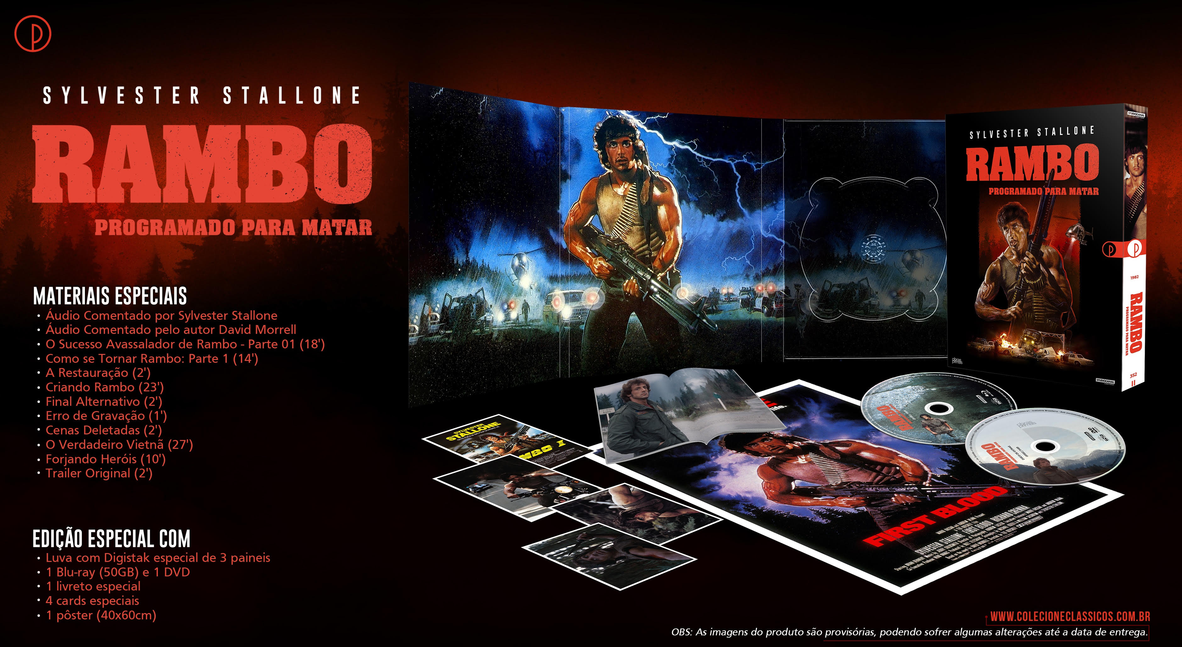 RAMBO - PROGRAMADO PARA MATAR DIGISTAK COM 1 BLU-RAY E 1 DVD